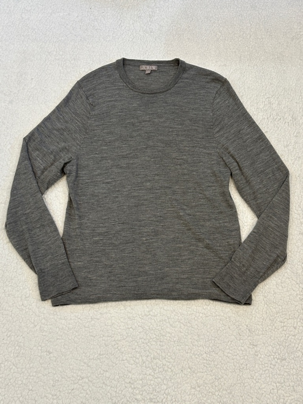 J. Crew Carolyn Fitted Crewneck Sweater in Merino Wool size 2X Heather Graphite